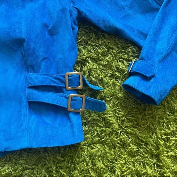 DANIER VINTAGE LEATHER SET BLUE 80S - Picture 9 of 16